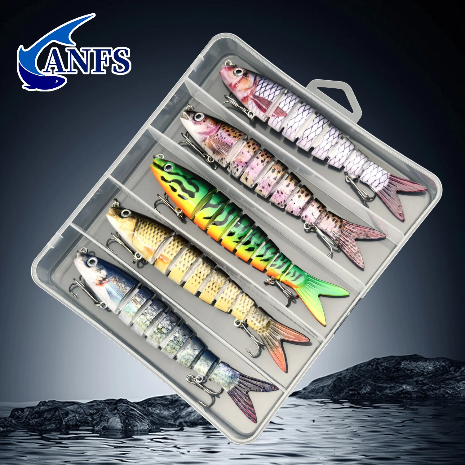 ANFS 5 uds/3 uds señuelo de pesca cebo Artificial multiarticulado cebo de pesca biónico de hundimiento lento-encreíbles regalos de pesca para hombres - imagen 2