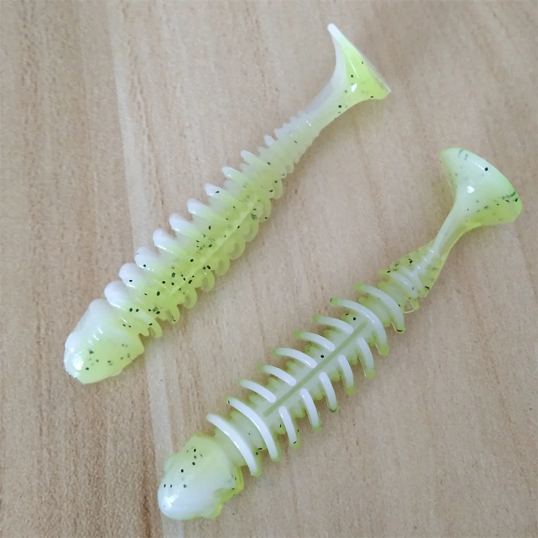70 Uds 4cm/5cm/6,5 cm cola en T cebo suave lubina señuelo de pesca de imitación para perca y lubina en lagos y reservas - imagen 5
