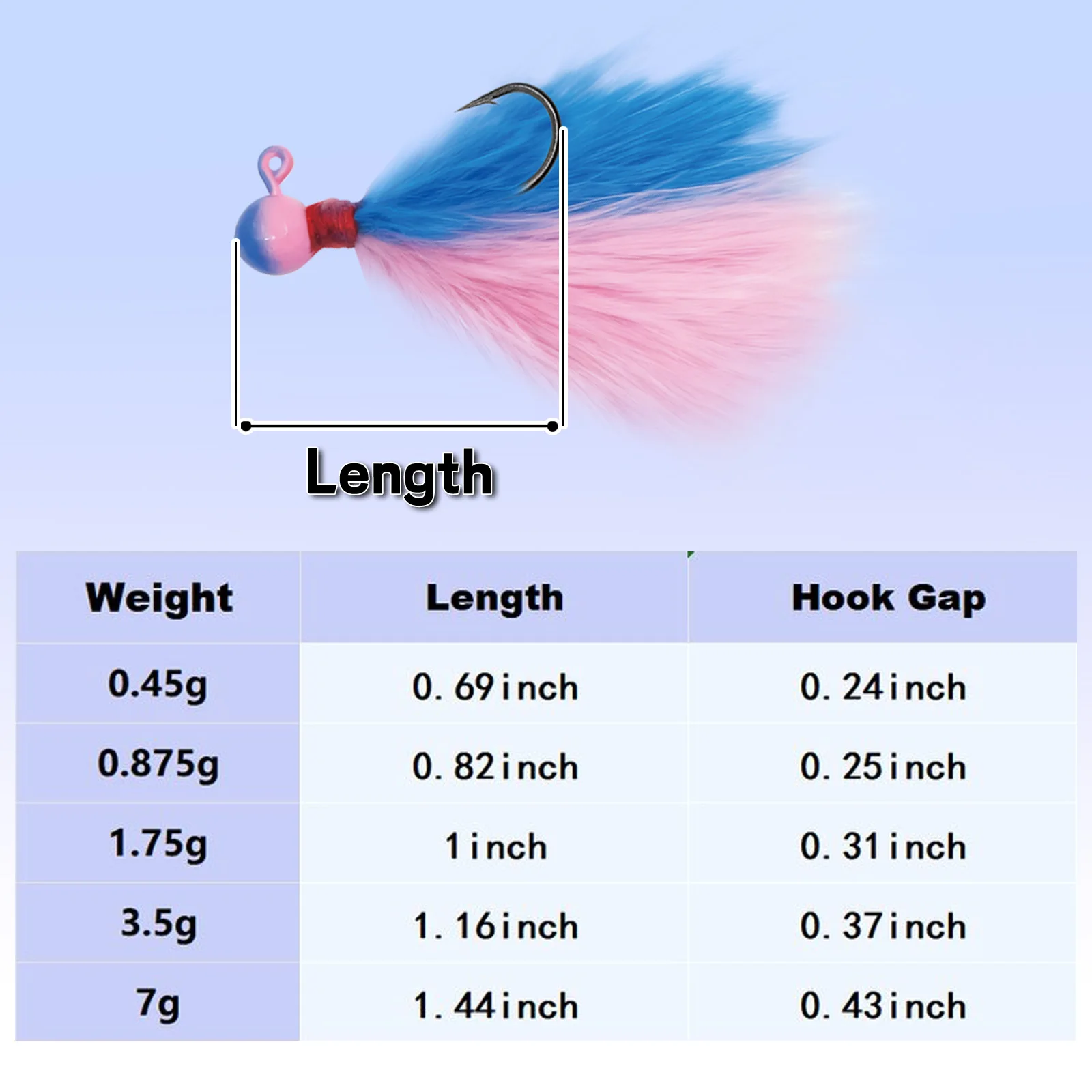Jig Head 9KM con Marabú - Anzuelo Artesanal para Trucha y Agua Salada - imagen 3