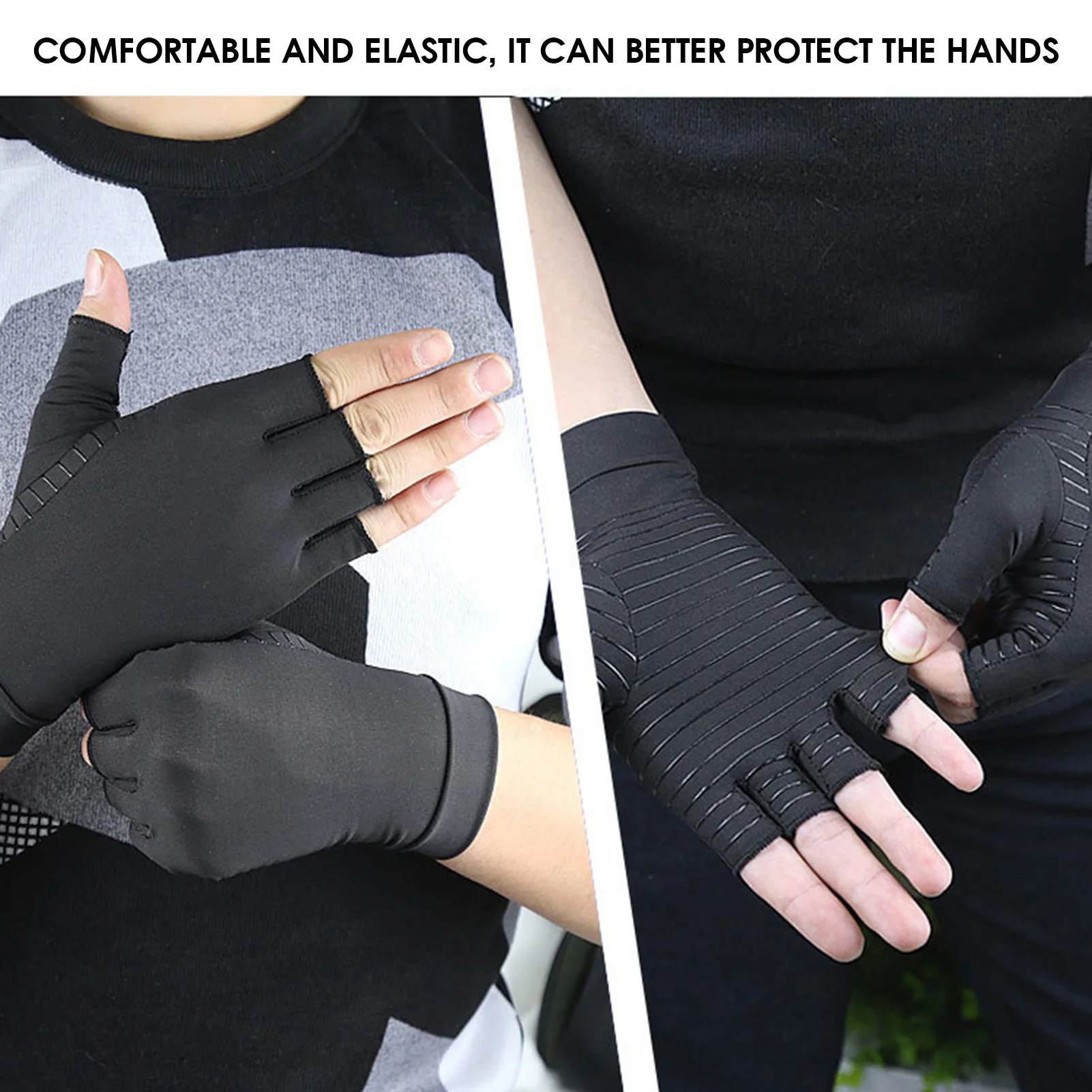 Guantes antideslizantes para muñeca transpirables de medio dedo - imagen 4