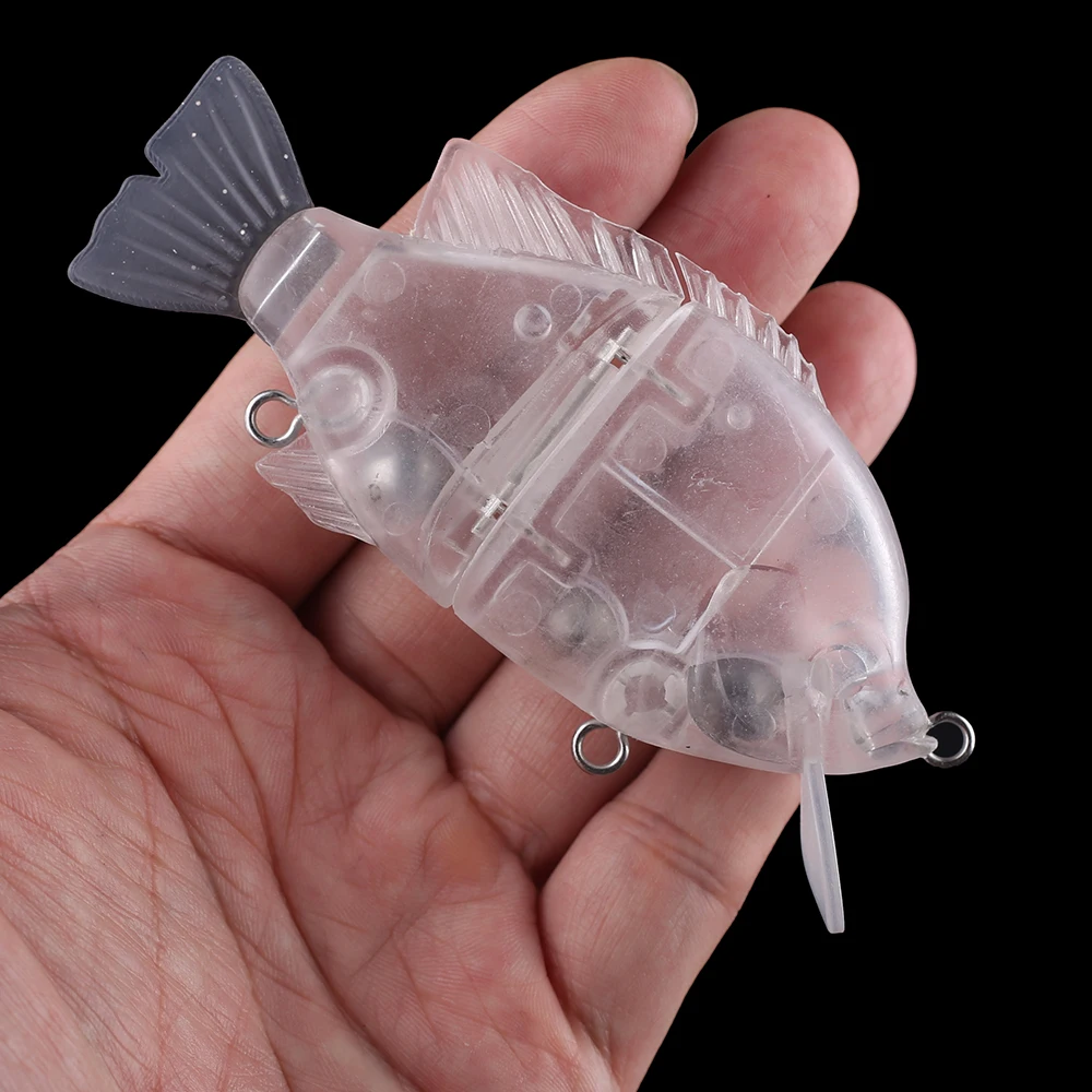 Chan'sHuang-Cebo en blanco sin pintar, 5 piezas, 10CM, 30G, sonajero flotante, cola suave articulada, Señuelos de Pesca artificiales - imagen 5