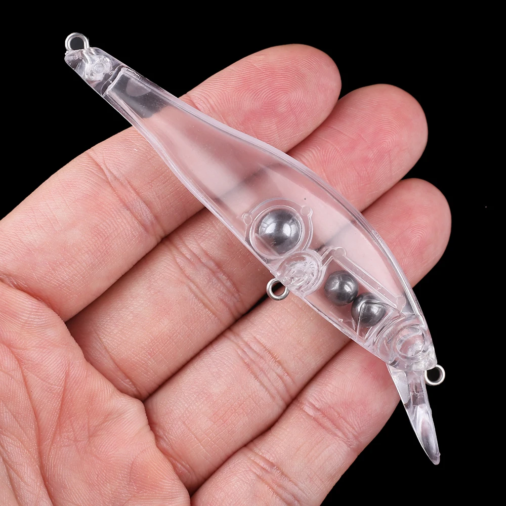 Chan'sHuang-señuelo de pesca Artificial, cebo en blanco sin pintar de 95mm y 10g, sonajeros flotantes transparentes, piscardo, hecho a mano - imagen 5