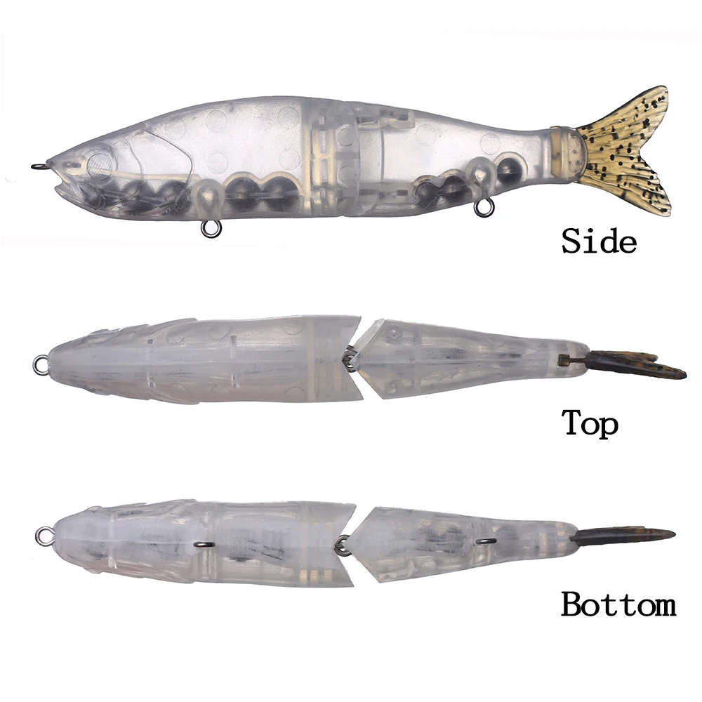 Chan'sHuang-Cebo en blanco sin pintar, 5 piezas, 155mm, 47,1g, sonajero de hundimiento, cola suave, cebo dorado, Swimbait, señuelo de pesca Artificial hecho a mano - imagen 3