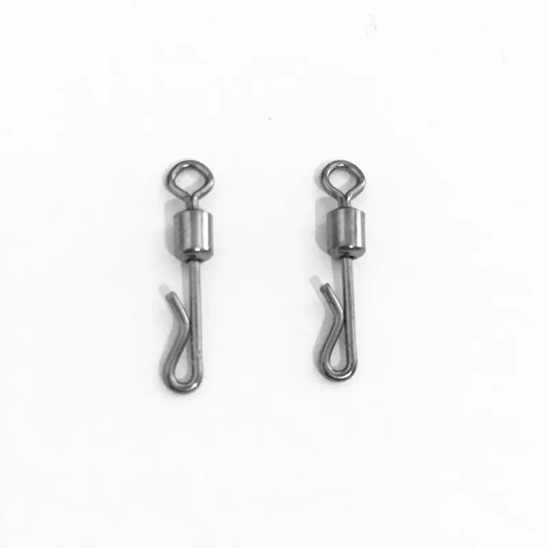 Conector giratorio de cambio rápido para Pesca de carpa, Terminal de señuelo de gancho, accesorios de Pesca, enclavamiento, tamaño 6-12 #, 10 unidades - imagen 2