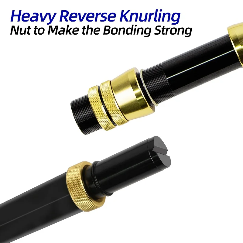 Caña de pescar para barco dorado claro, barco convencional con rodillo 4 + 1, caña de carrete de pesca de dos secciones con mango recto - imagen 4