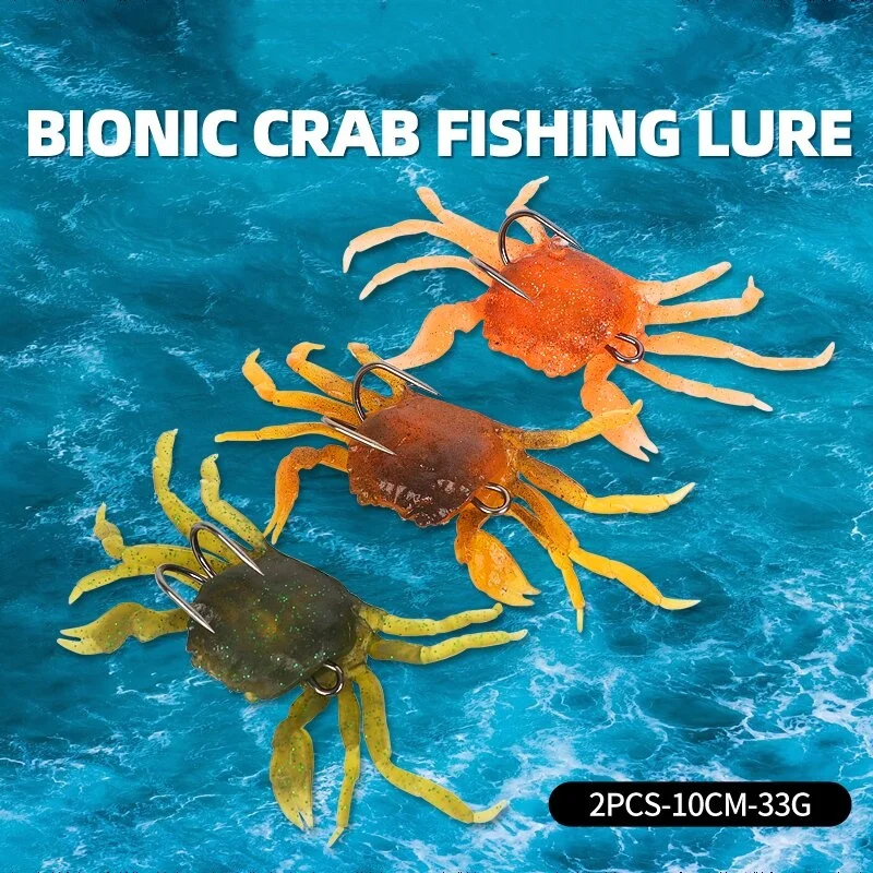 5 uds cebos blandos Wobbler cebo suave luminoso simulación 3D señuelo de pesca de cangrejo diseño realista cebos artificiales de cangrejo - imagen 3
