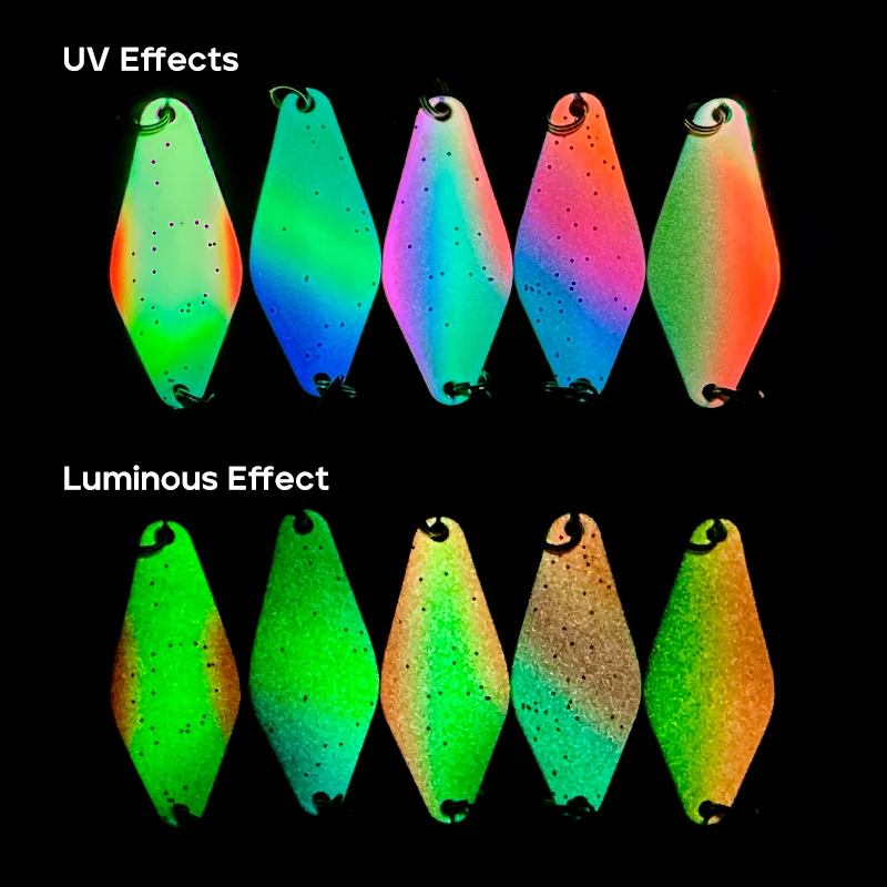 LETOYO Cuchara Trucha UV Luminosa Rombo – Giratorio Señuelo - imagen 3