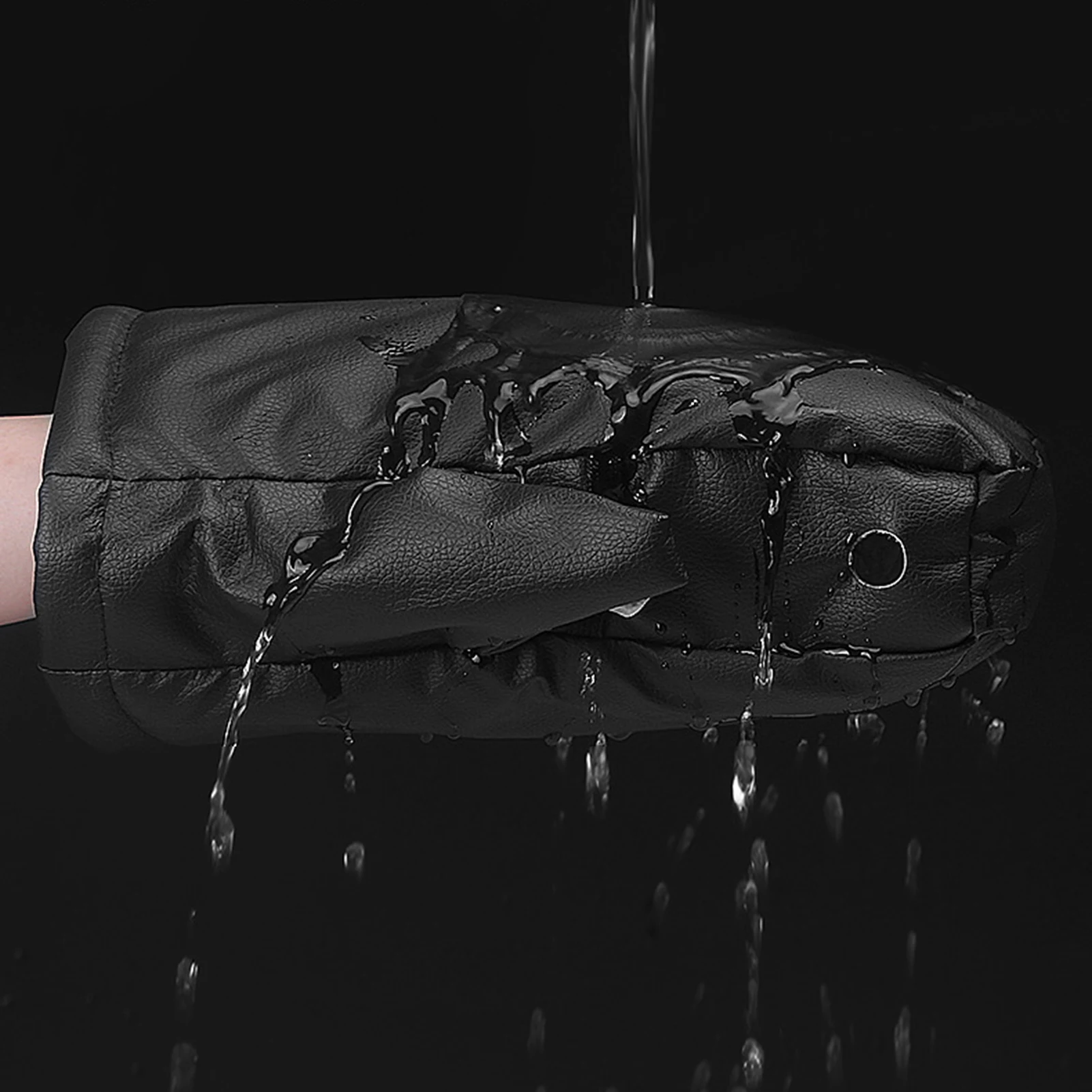 Guantes de manillar impermeables para invierno, manoplas gruesas de felpa a prueba de viento para motocicleta, bicicleta eléctrica, accesorios para ciclismo al aire libre - imagen 3