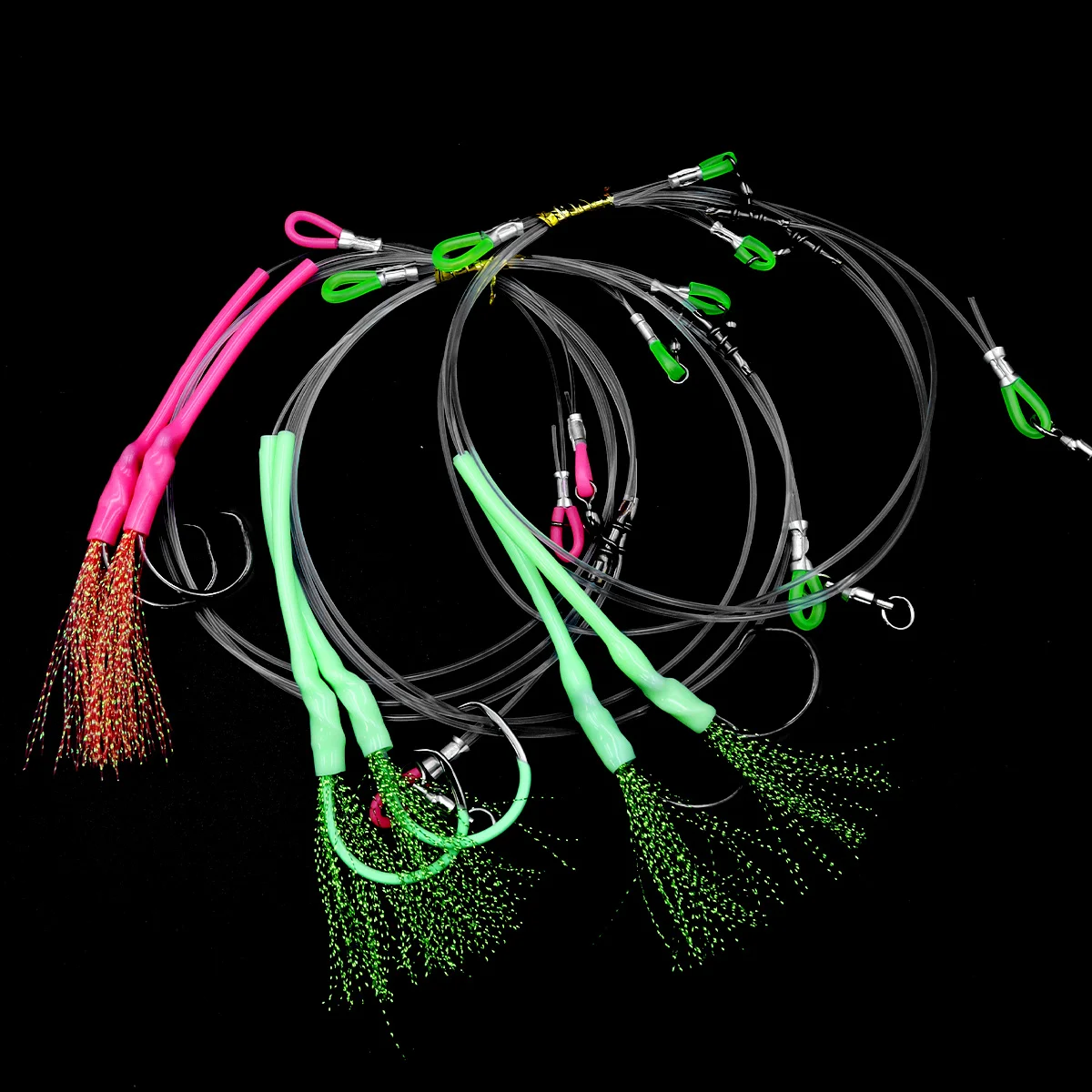 ZYZ-aparejos de pesca de aguas profundas, sedal de pesca fuerte con tubo luminoso, gancho circular negro, aparejos de pesca de agua salada Ideal, 1 ud. - imagen 5