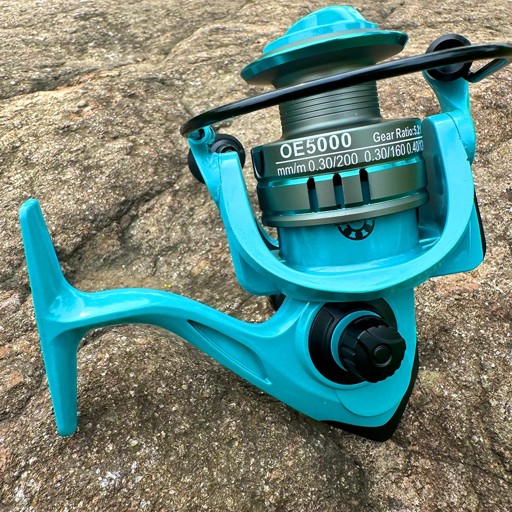 Carrete de pesca giratorio súper duradero, carrete de Metal de diseño ligero, rueda de Jigging de agua salada, relación de engranaje 5,2: 1, aparejos de pesca de mar - imagen 5