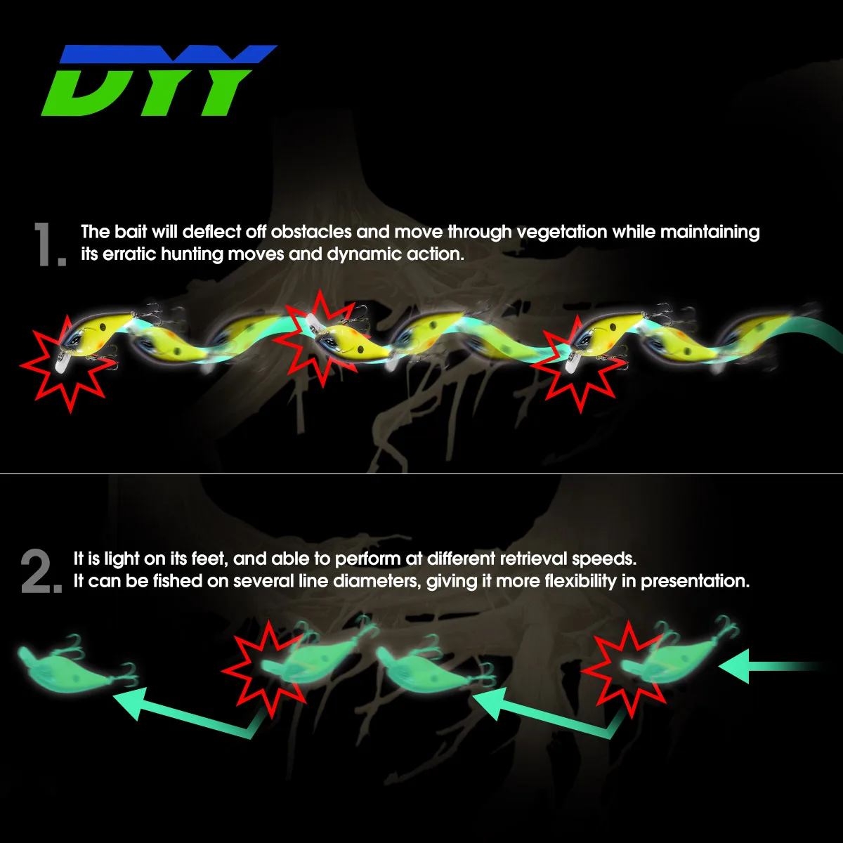 DYY-señuelo de pesca flotante, cebo duro Artificial para lubina, Lucio, trucha, 50mm, 8g - imagen 5