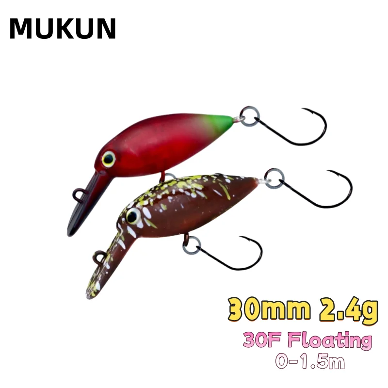 MUKUN diseño Peche Leurre 30F 2,4G pececillo flotante señuelo de pesca Wobblers para trucha Chub perca Pike