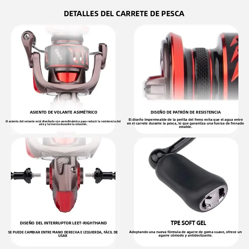 DEUKIO Carrete de Pesca Ligero 169g – Bobina CNC 5.2:1 y 4+1BB - imagen 3