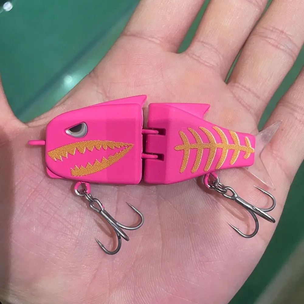 Señuelos de pesca de 2 segmentos para buceo profundo, Crankbaits de lubina, cebo biónico impreso en 3D, 6cm/6,5g, ojos realistas, señuelo de manivela dura de plástico, 2024 - imagen 5