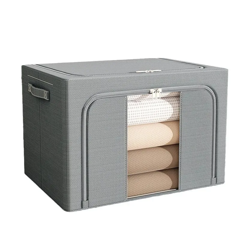 Organizador de edredón para ropa interior, caja de almacenamiento, almacenamiento y organización de ropa transparente, tela plegable, marco de acero para el hogar, 1 ud. - imagen 4