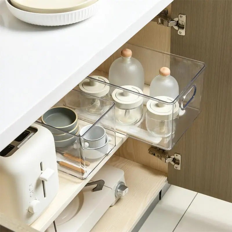 Organizadores extraíbles para oficina, riel deslizante retráctil duradero para cocina, dormitorio, toboganes blancos, herrajes para muebles, estante de almacenamiento - imagen 2