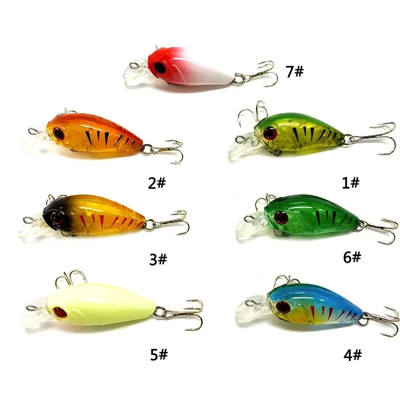 Señuelos artificiales de plástico duro para pesca, cebos pequeños de manivela para buceo profundo, sonajeros flotantes Crankbait, 4,8 CM, 3,8G - imagen 3