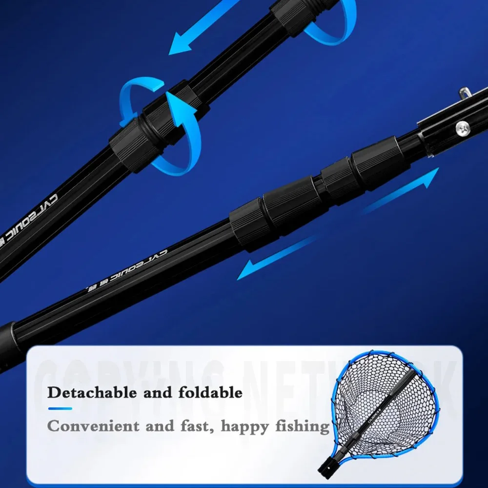 Red de mano para pesca en el mar, red de inmersión plegable portátil, red de señuelo de bolsillo, red de pesca de pescado grande ultraligera, red de inmersión de mano Lua, pez de silicona - imagen 5