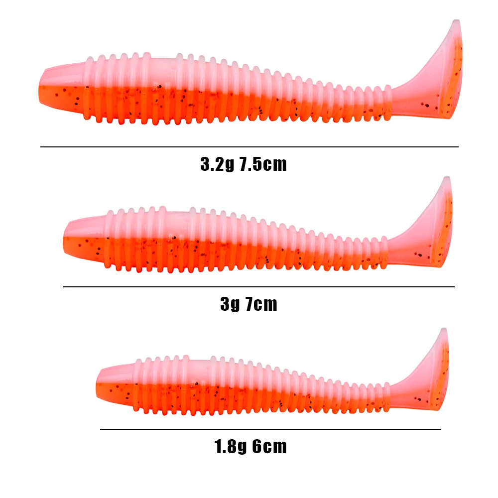 10 Uds 50 Uds señuelo suave cebo de gusano de silicona 6cm 7cm 7,5 cm Jigging Wobblers señuelo de pesca Swimbaits artificiales para aparejos de carpa lubina - imagen 3