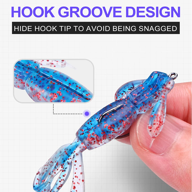 WEIHE 10 Uds 5,5 cm 1,6g dos colores pequeño salto camarón TPE cebo biónico tipo camarón cebo señuelo de dos colores - imagen 3
