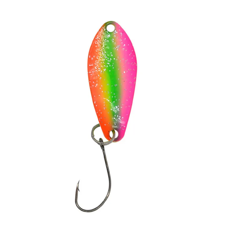 7 unids/lote cebo cuchara de Pesca 3g 31mm señuelo de Pesca de Metal con un solo gancho cebo duro señuelos Spinner para perca de trucha Japón Wobbler - imagen 2