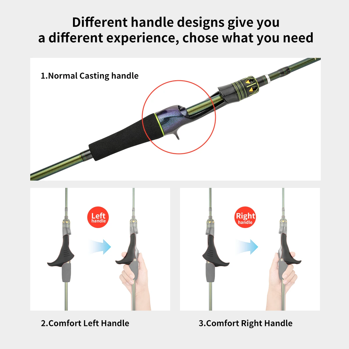 Johncoo 1,72 m MH caña de pescar de pulpo con agarre de pistola anillos Fuji peso ligero caña de pescar de barco caña de pescar de fundición de alta calidad - imagen 2