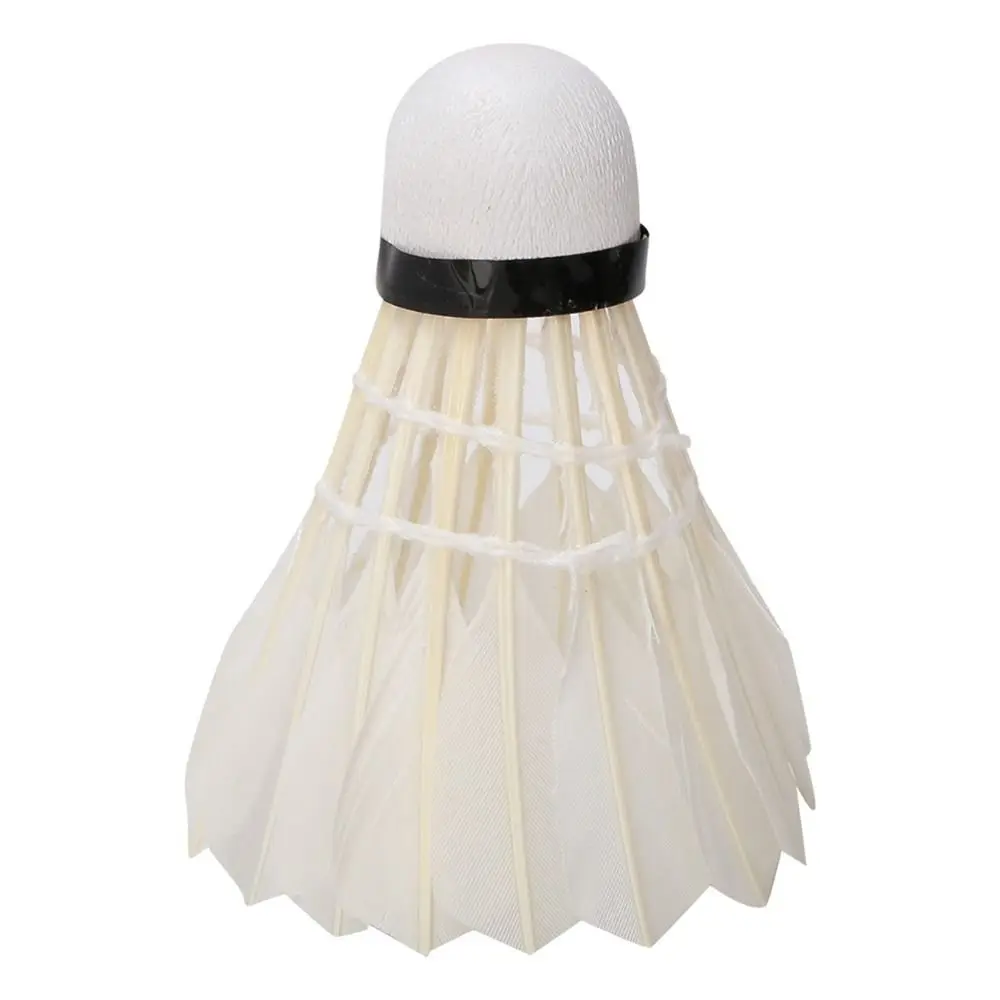 Pelotas de bádminton de plumas duraderas, volantes de bádminton voladores estables y ligeros, volantes de entrenamiento de plumas de pato, 5 uds. - imagen 3