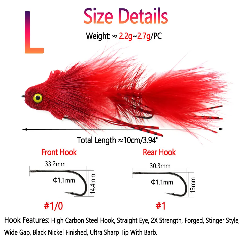 Bimoo, 2 uds., serpentina articulada, mosca, pelo de ciervo, lubina, pez, columna vertebral, juego grande, Lucio de pesca, TMuskie, trucha, Señuelos de Pesca de Mar - imagen 5