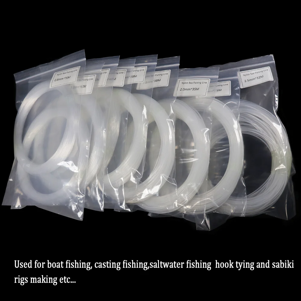 Wifreo-sedal de Pesca de nailon Extra grueso, monofilamento de gran tamaño, sedal de Pesca para barco de mar para atar aparejos Sabiki, anzuelos de Pesca - imagen 5