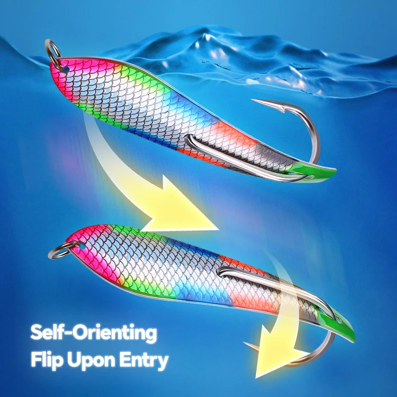 WEIHE 1 Uds. Gancho de cuerno de arco de pesca de remolque tipo A 12,5 cm38,7g material de acero inoxidable pesca en barco de aguas profundas lentejuelas grandes - imagen 4