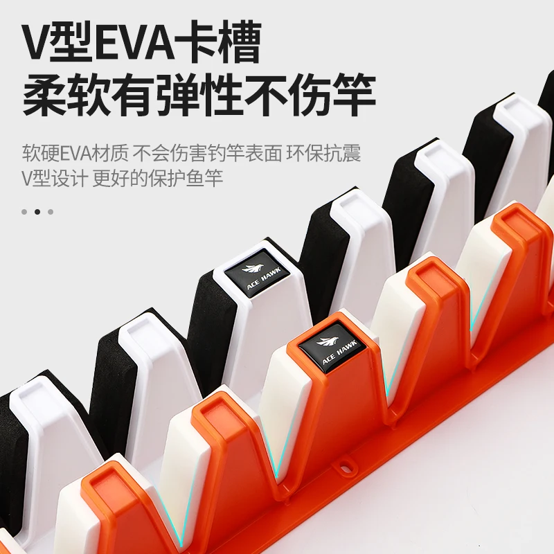 Ace Hawk 8 cañas de pescar, soporte de montaje en pared, 2 modelos, instalación Lateral Vertical, soporte de estante de almacenamiento - imagen 4