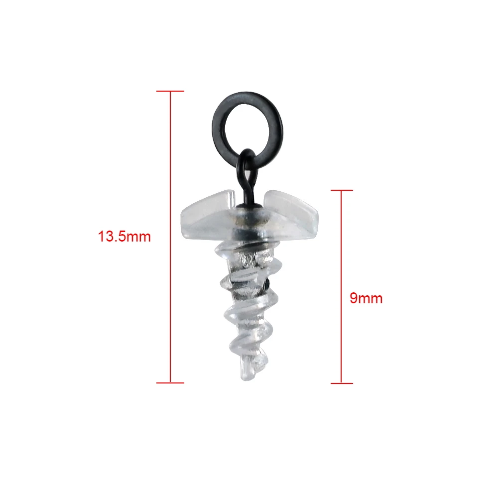 Accesorios de pesca de carpa, tornillo Boilie de plástico 360 con giratorio de pesca de carpa con anillo, aparejo D-Rig Chod, 10 Uds. - imagen 3