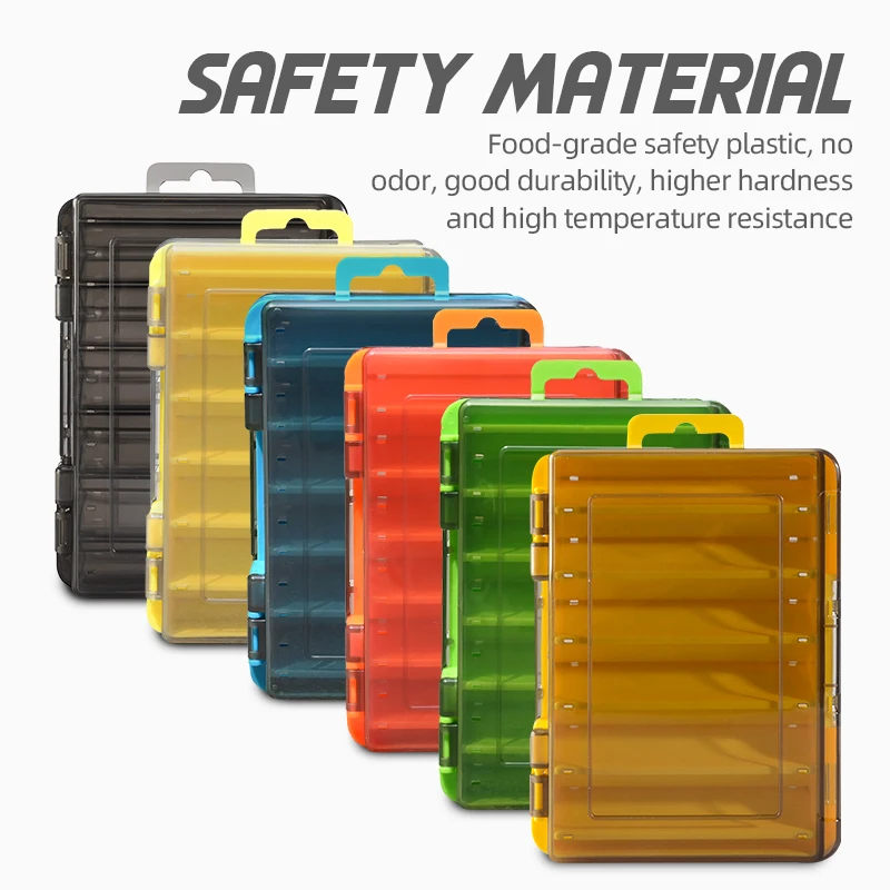 MEREDITH-caja de aparejos de pesca de cara práctica, 12 compartimentos, caja de almacenamiento de anzuelos, accesorios de pesca, estuche de almacenamiento de plástico - imagen 4