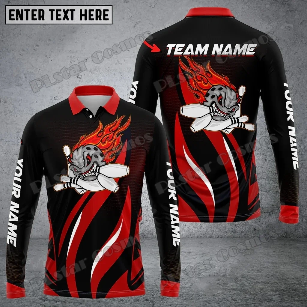 Polo manga larga unisex personalizado 3D llama bolos PLP83