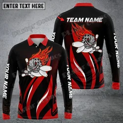 Polo manga larga unisex personalizado 3D llama bolos PLP83