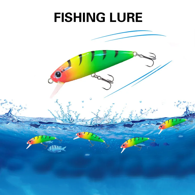 1 Uds 75mm 11g señuelo pececillo hundimiento Pesca cebo Artificial plástico duro Wobbler Pesca trucha lubina señuelo cebo de Pesca - imagen 3