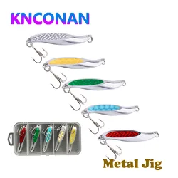 5 unid/caja 5-20g cuchara giratoria de Metal señuelos señuelo de pesca de trucha cebo duro lentejuelas Paillette cebos artificiales Spinnerbait herramientas para peces