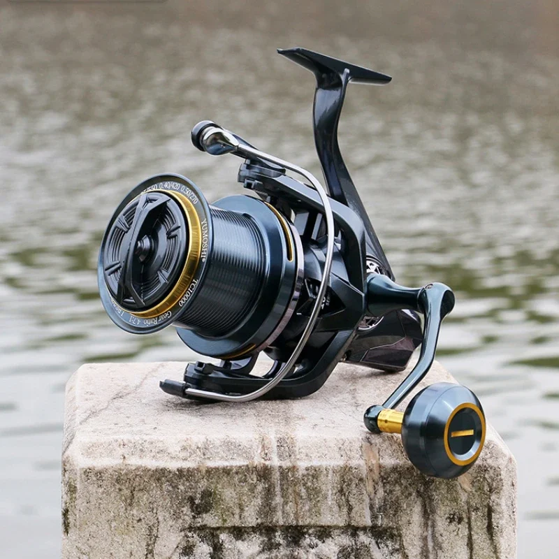 Carrete de pesca de larga distancia 9000-14000, rueda de fundición de Metal de largo alcance, estructura de caña guía, rueda de pesca 4,7:1, 30KG, freno de pesca - imagen 4