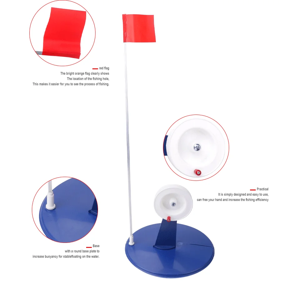 FTK-Bandera de caña de pescar de invierno con carrete, Kit portátil de pesca en hielo - imagen 3