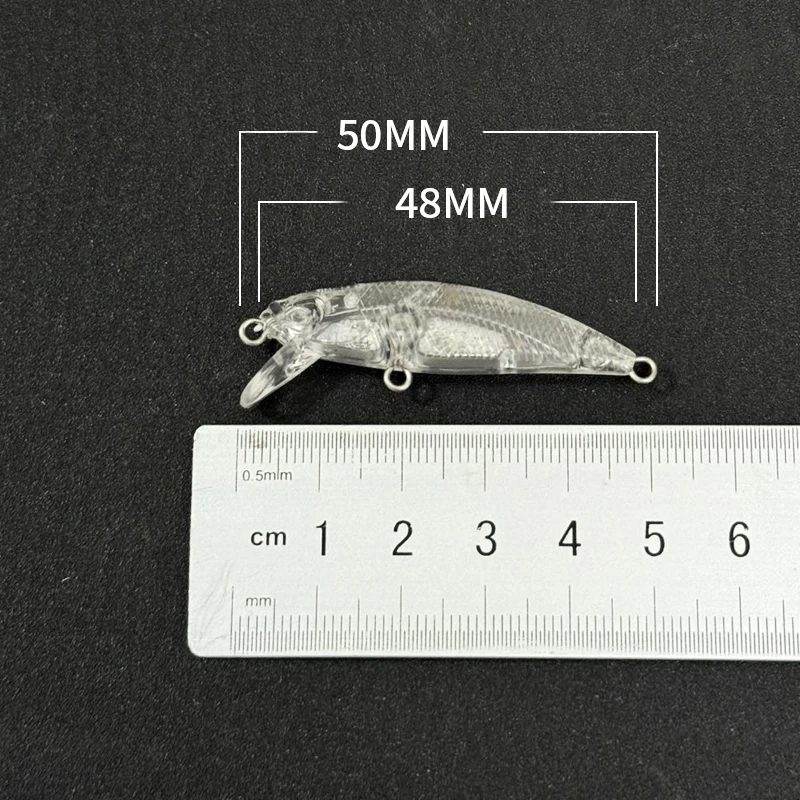 50 Uds. Señuelo de pececillo hundido sin pintar, 48mm, 5,7g, cebo de Pesca hundido, trucha de agua dulce, Lucio, señuelo de Pesca japonés - imagen 3