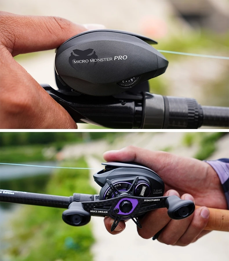 Experimentar precisión y control con el carrete de pesca Micro Monster Pro