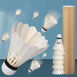 Volante de bádminton con plumas ganso blanco estable profesional