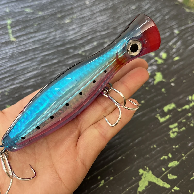 Señuelos artificiales de Pesca, cebo Wobbler de 120mm y 40g, superficie de boca de Copa, lubina, trucha, agua salada - imagen 5