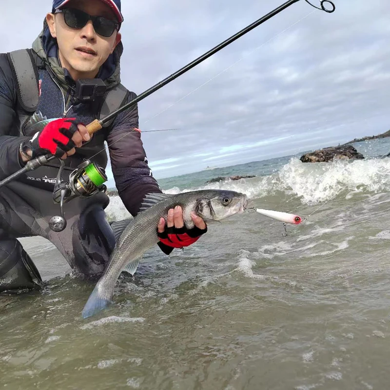 LEYDUN HOPOPEN-Señuelos de pesca flotantes, superficie de agua superior con lápiz de 95mm, cebos duros para perros que caminan, lubina, Wobblers - imagen 5