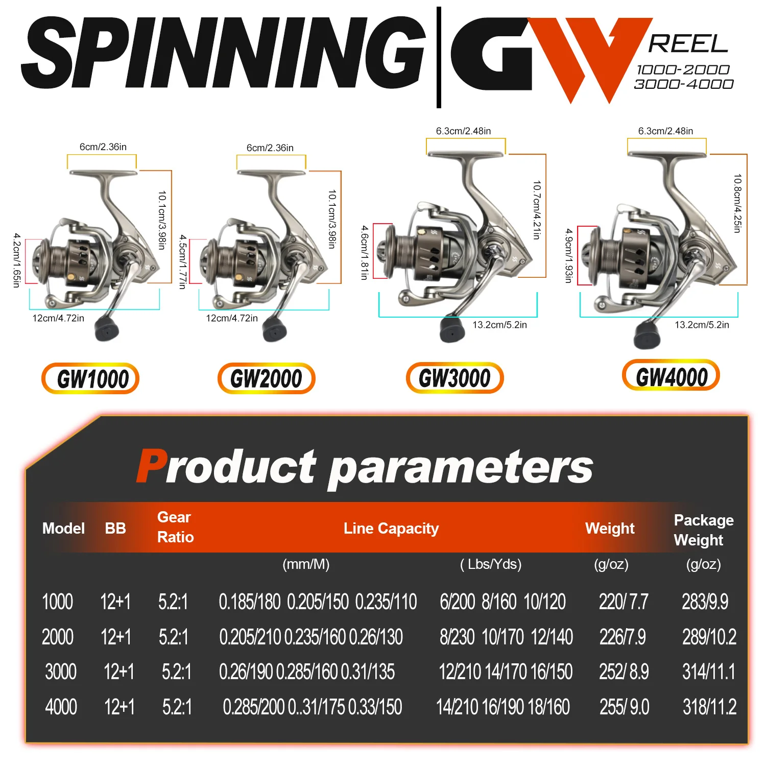 Carrete de pesca giratorio Sougayilang 1000-4000, carrete de aleación de aluminio, relación de engranaje 5,2: 1, arrastre máximo de 18kg, carpa y lubina para pesca en agua dulce - imagen 3