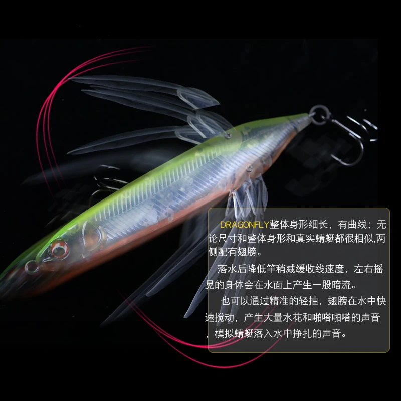 Señuelo de pesca de libélula, 1 piezas, 6,5g, 80mm, Crankbaits, trucha, cebo duro Artificial, Wobblers, pesca de carpa - imagen 5