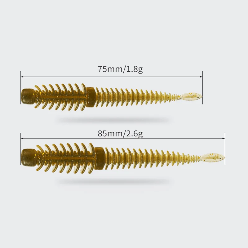 Cebo de pesca de goma suave de 75mm, Señuelos de Pesca de gusano suave, cebos de pesca de carpa de silicona Artificial - imagen 2