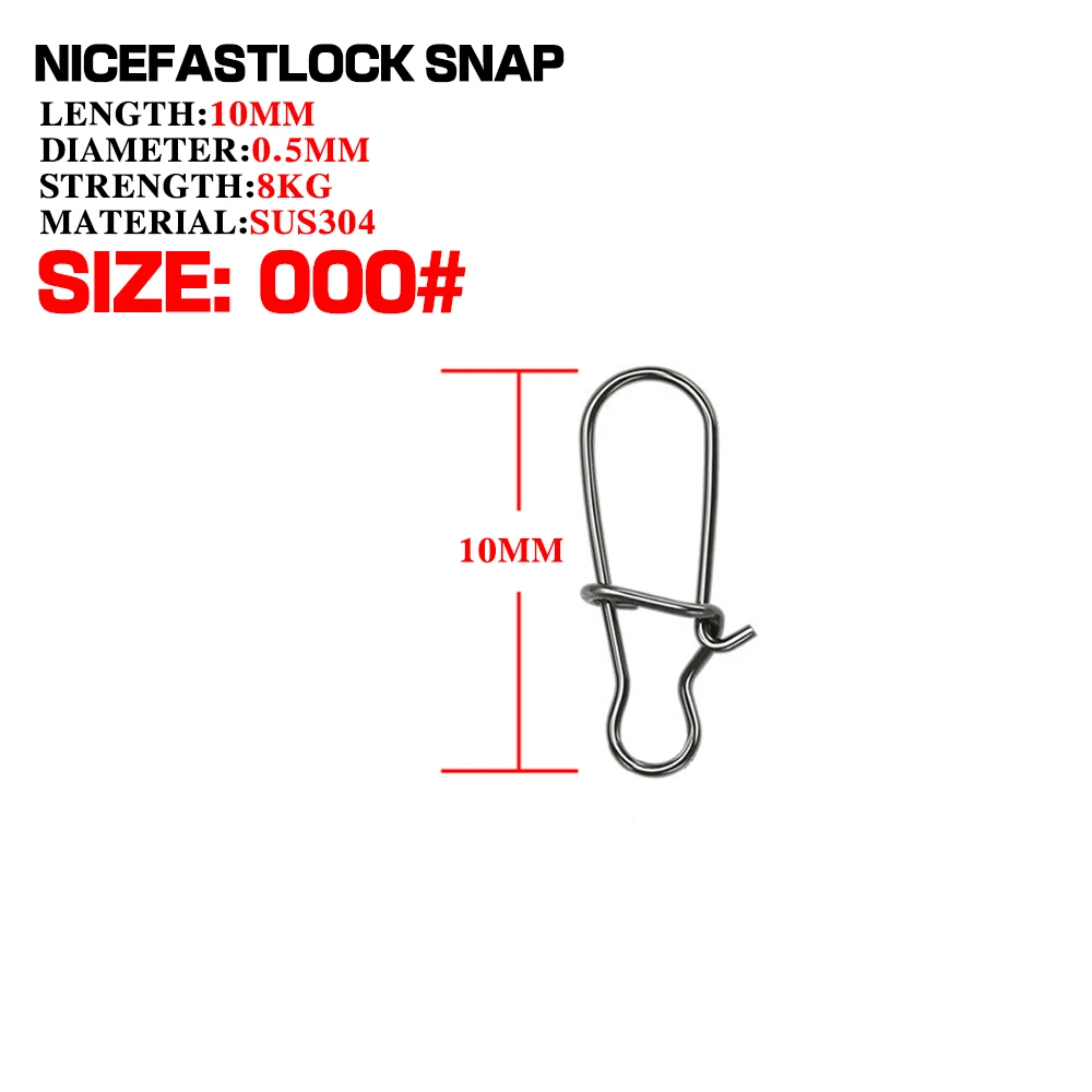 Broches de pesca de acero inoxidable, Clips de cierre de línea principal/Tippet, accesorios de conector de seguridad, aparejos para anzuelo de señuelo, 50 o 20 Uds. - imagen 5