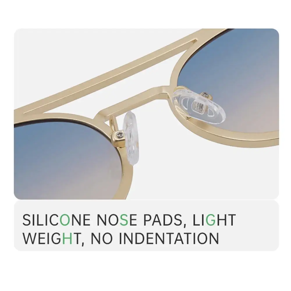 2025 Gafas de sol pequeñas Steampunk con marco de Metal, gafas Punk ovaladas, gafas de marca de lujo con doble puente para mujer