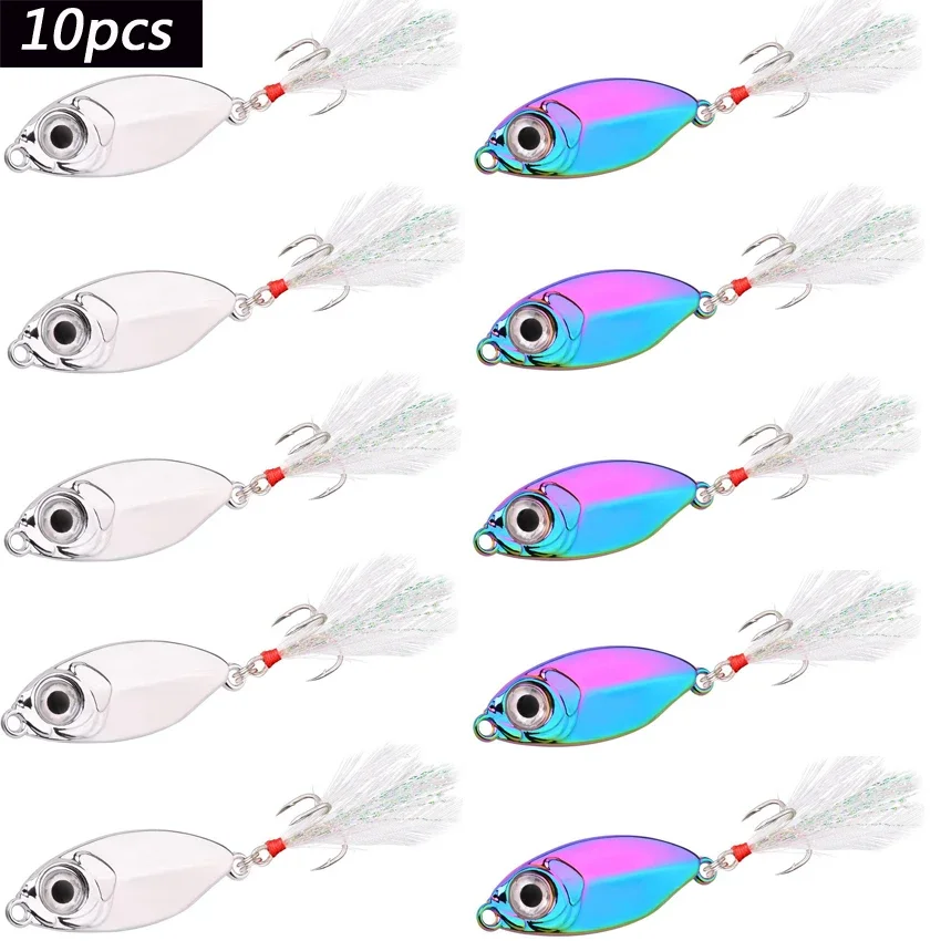 10 unids/lote señuelos tipo cuchara 5G-20G Metal Vib juego de Señuelos de Pesca hundimiento duro VIB Señuelos de Pesca de Mar cebo de Pesca Artificial - imagen 3